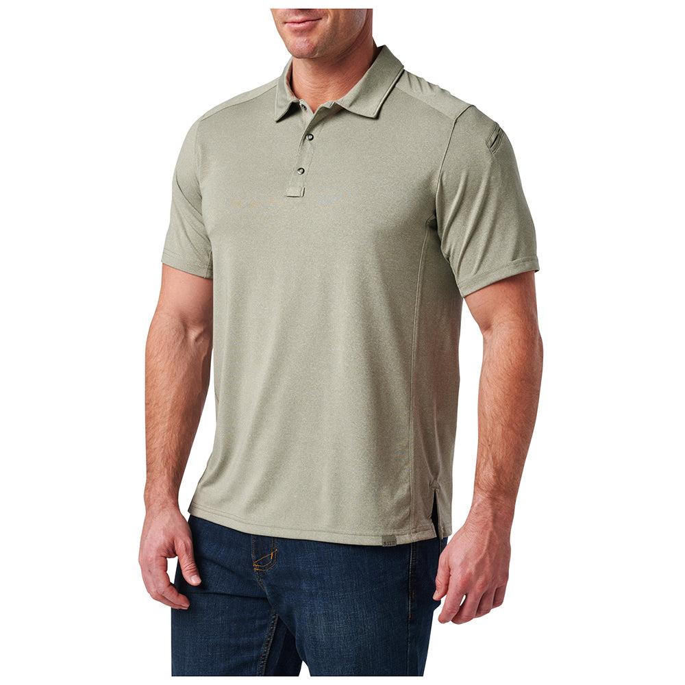 41298-1088 PLAYERA POLO MANGA CORTA 5.11 TACTICAL PARAMOUNT CREST MORTAR HTR MARCA