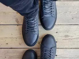 All Charcoal Leather high top sneakers