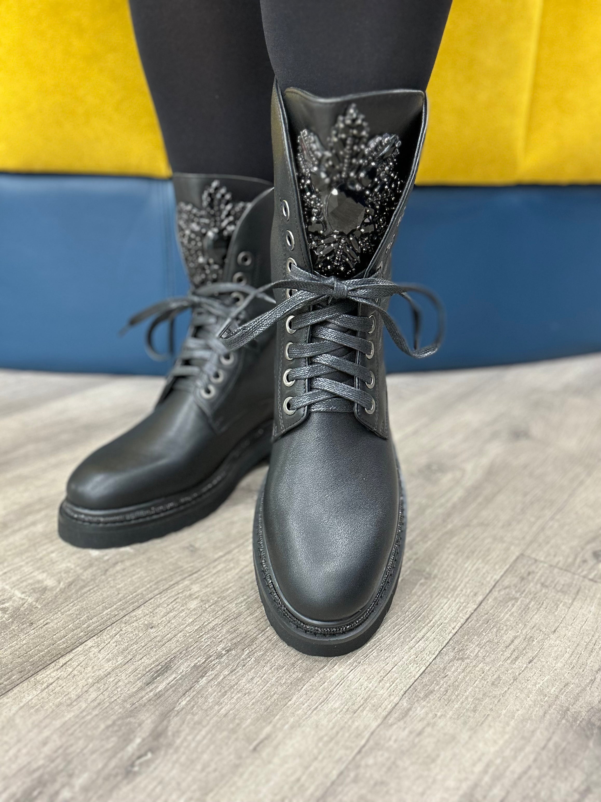 Alma Biker Boot - Women's Black Leather Motorcycle Boot with Buckle Detail - Shop Now!