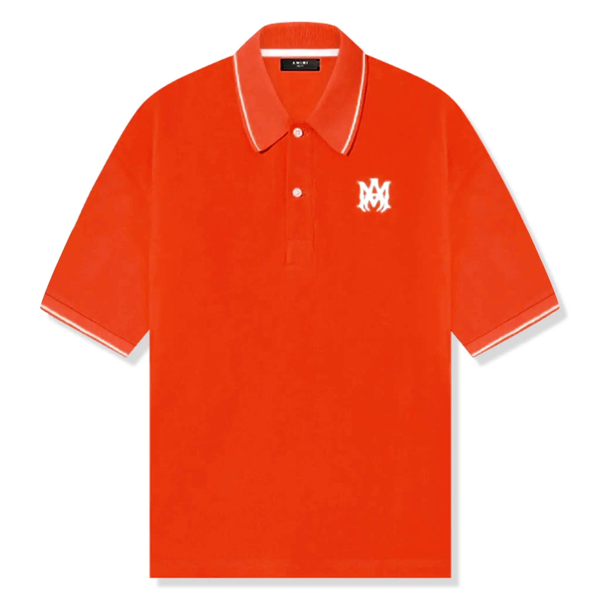 Amiri Orange Polo Shirt - Solid Short Sleeve