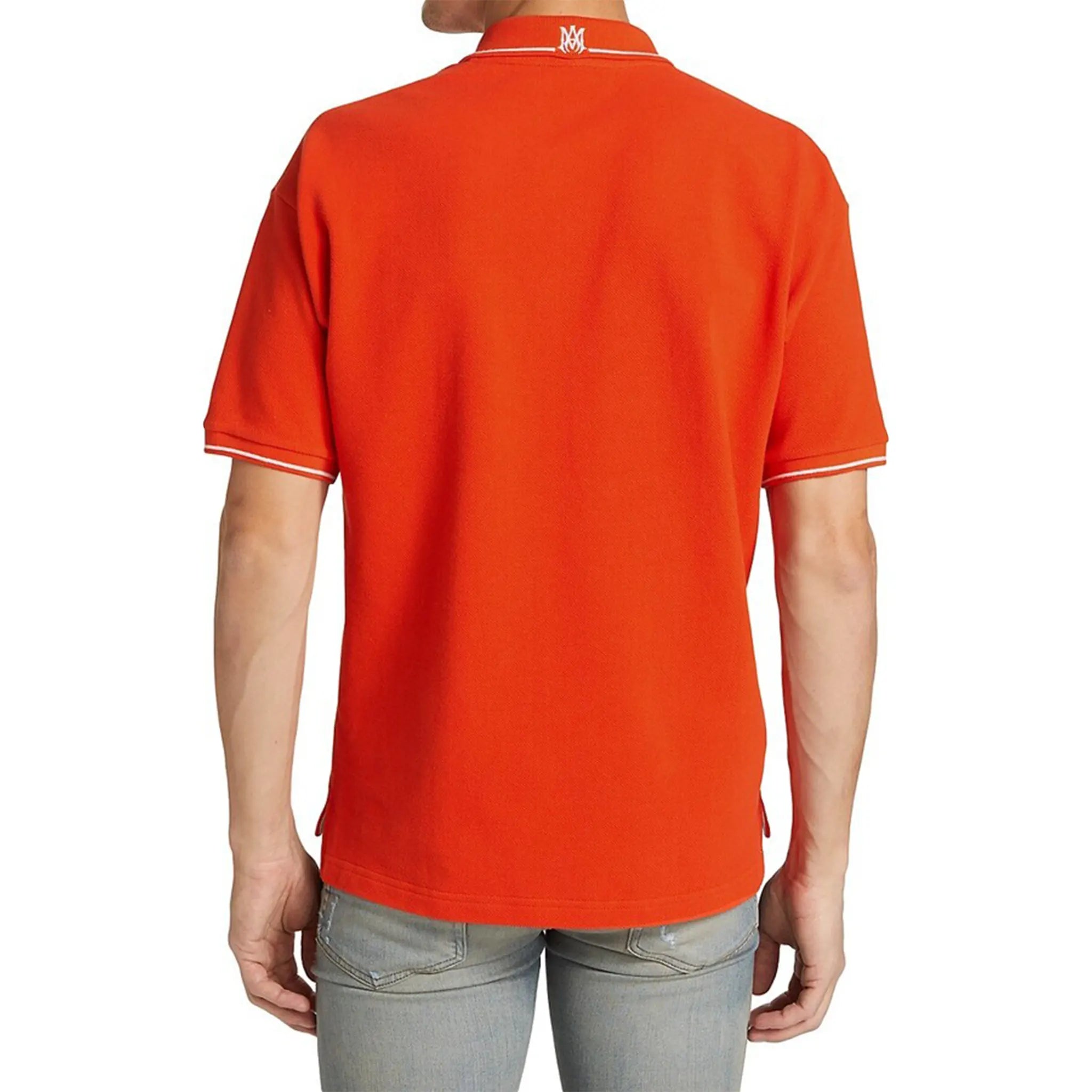 Amiri Orange Polo Shirt - Solid Short Sleeve