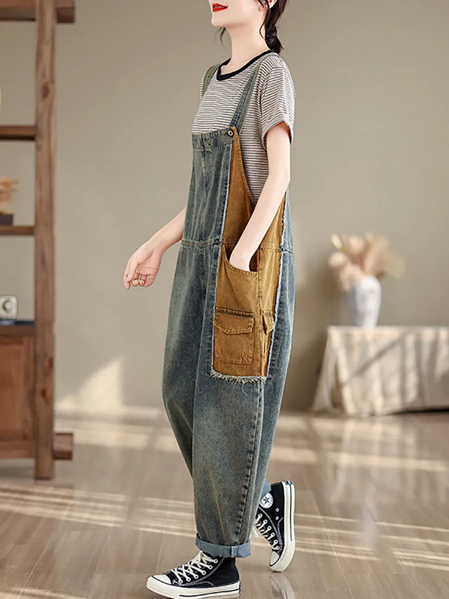 Artsy Colorblock Denim Jumpsuits for Women - SC1051