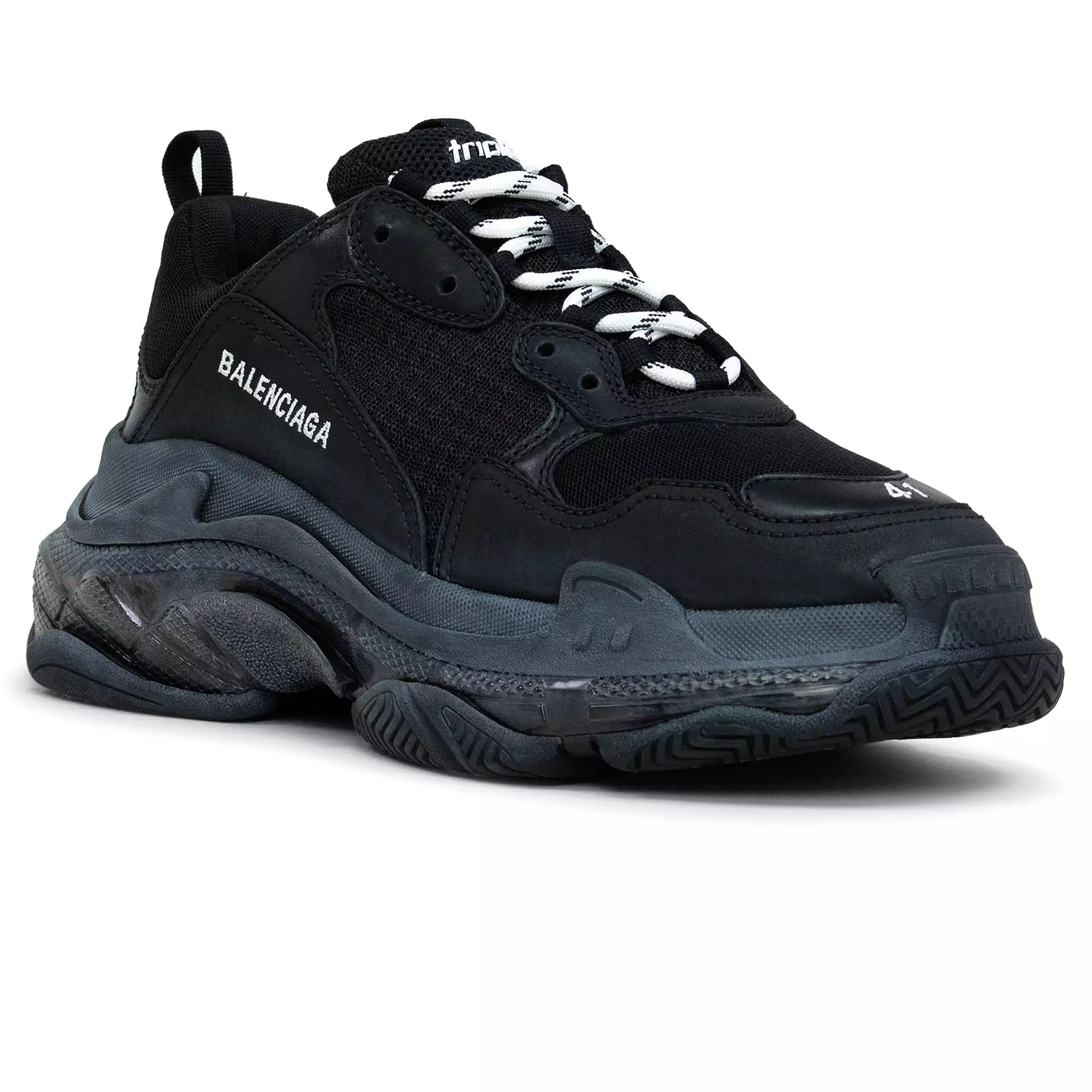 Balenciaga Triple S Shoe Triple Black with Clear Sole (Women's)