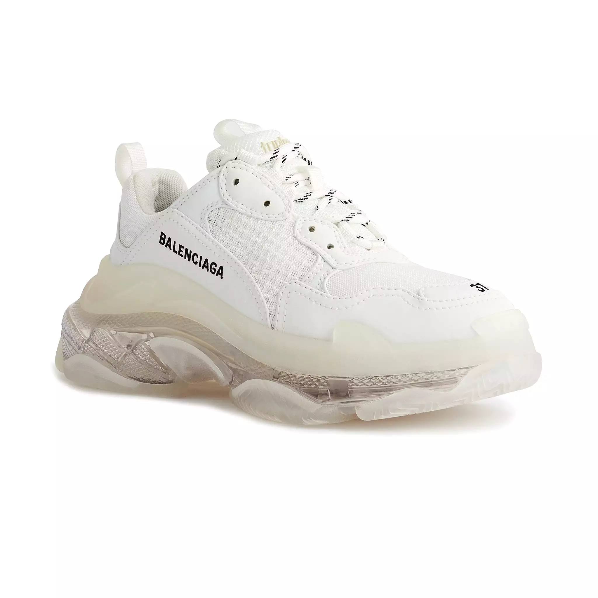 Balenciaga Triple S Sneaker, Polar White, Clear Sole