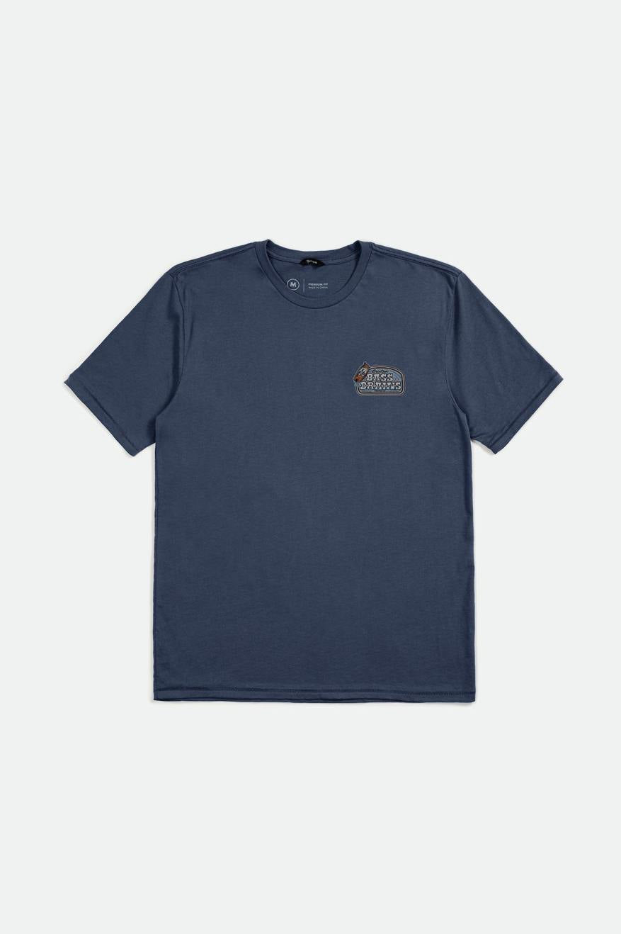 Bass Brains Boat Washed Navy T-shirt