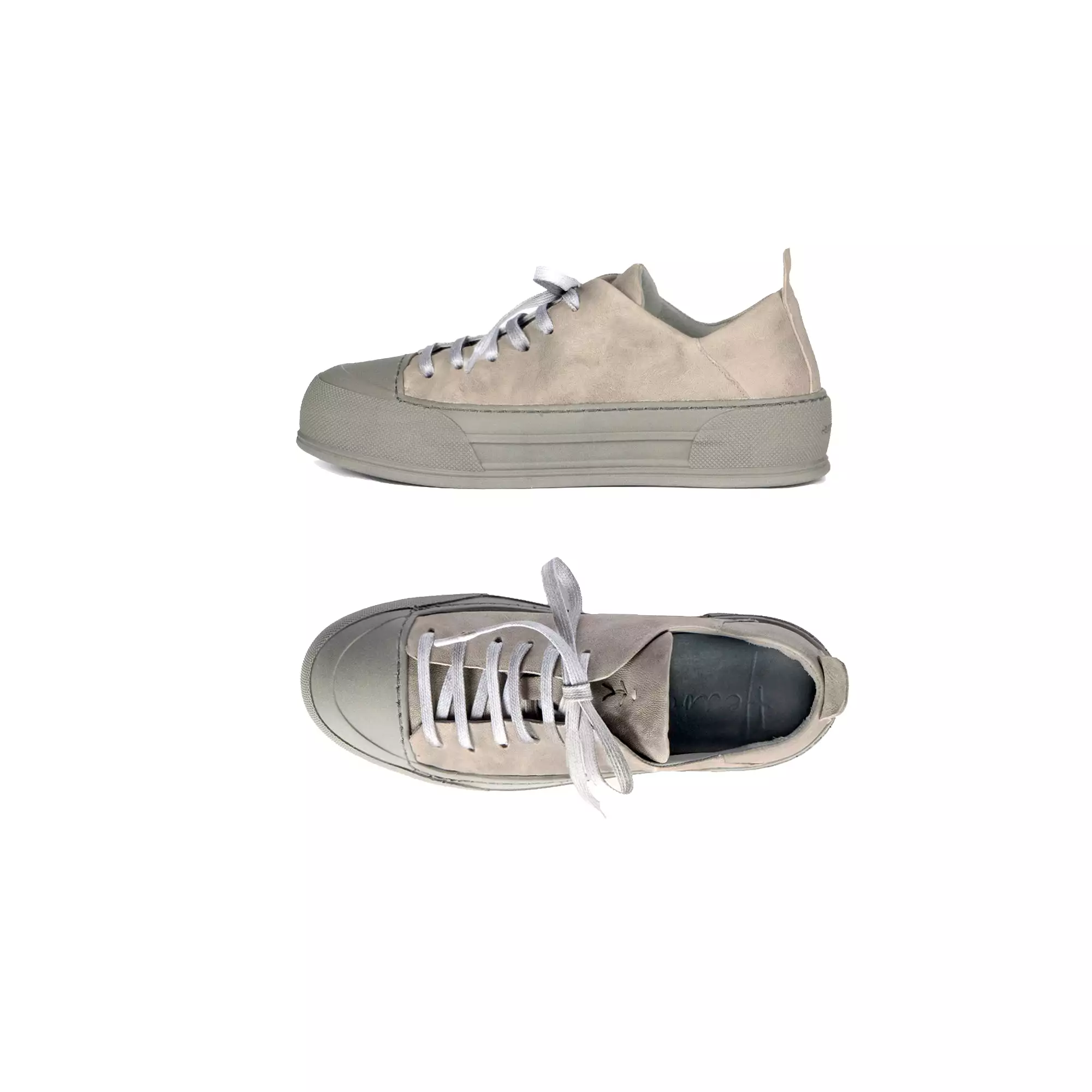 Beige Grey Vegetal Wash Sneaker