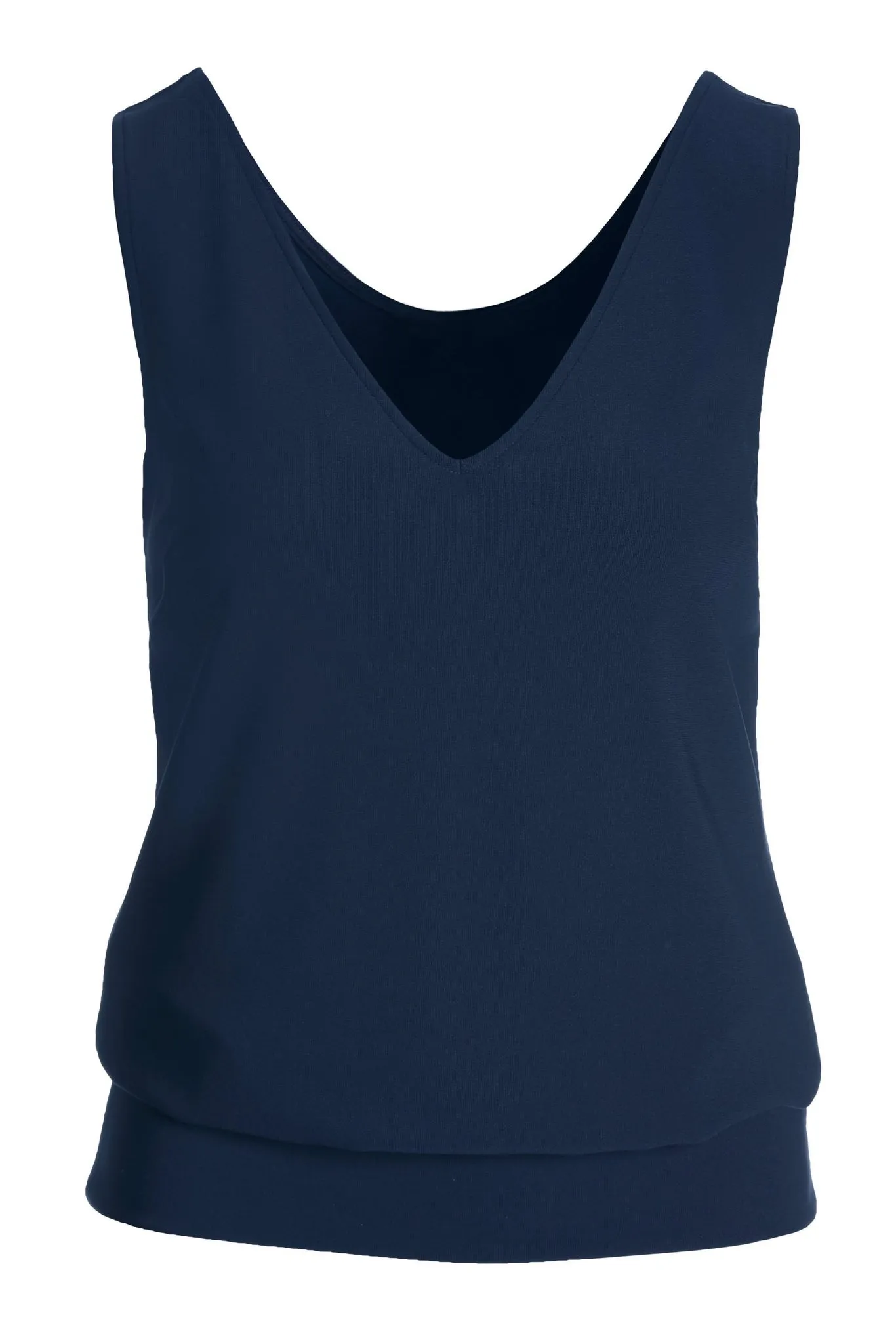 Beyond Travel Sleeveless Blouson Top - Maritime Navy