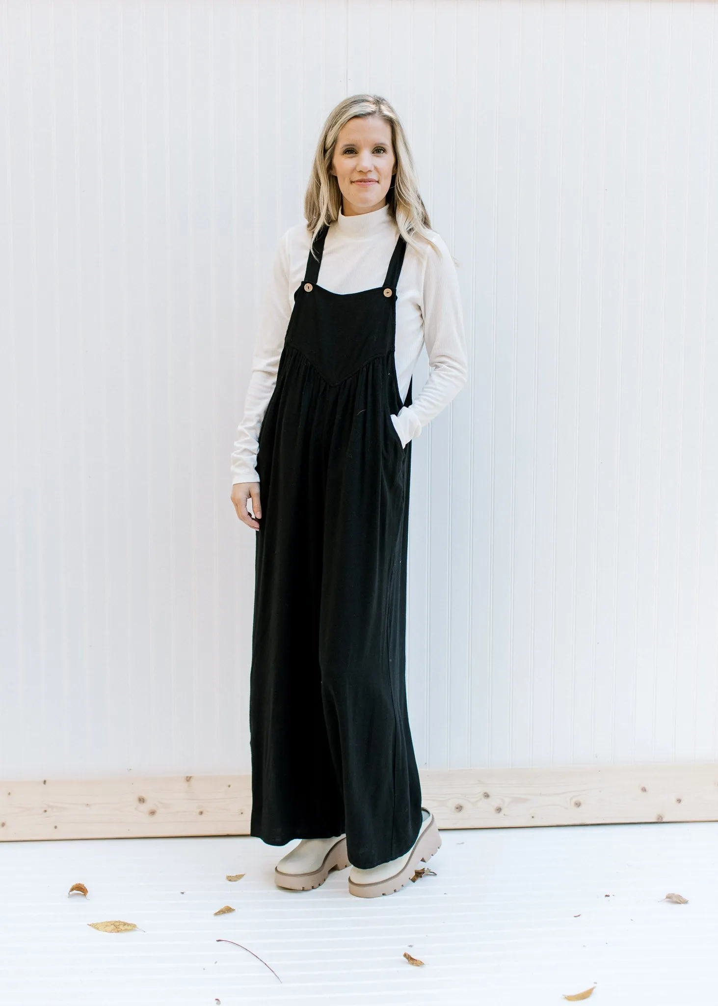 Black Button-up Jumpsuit