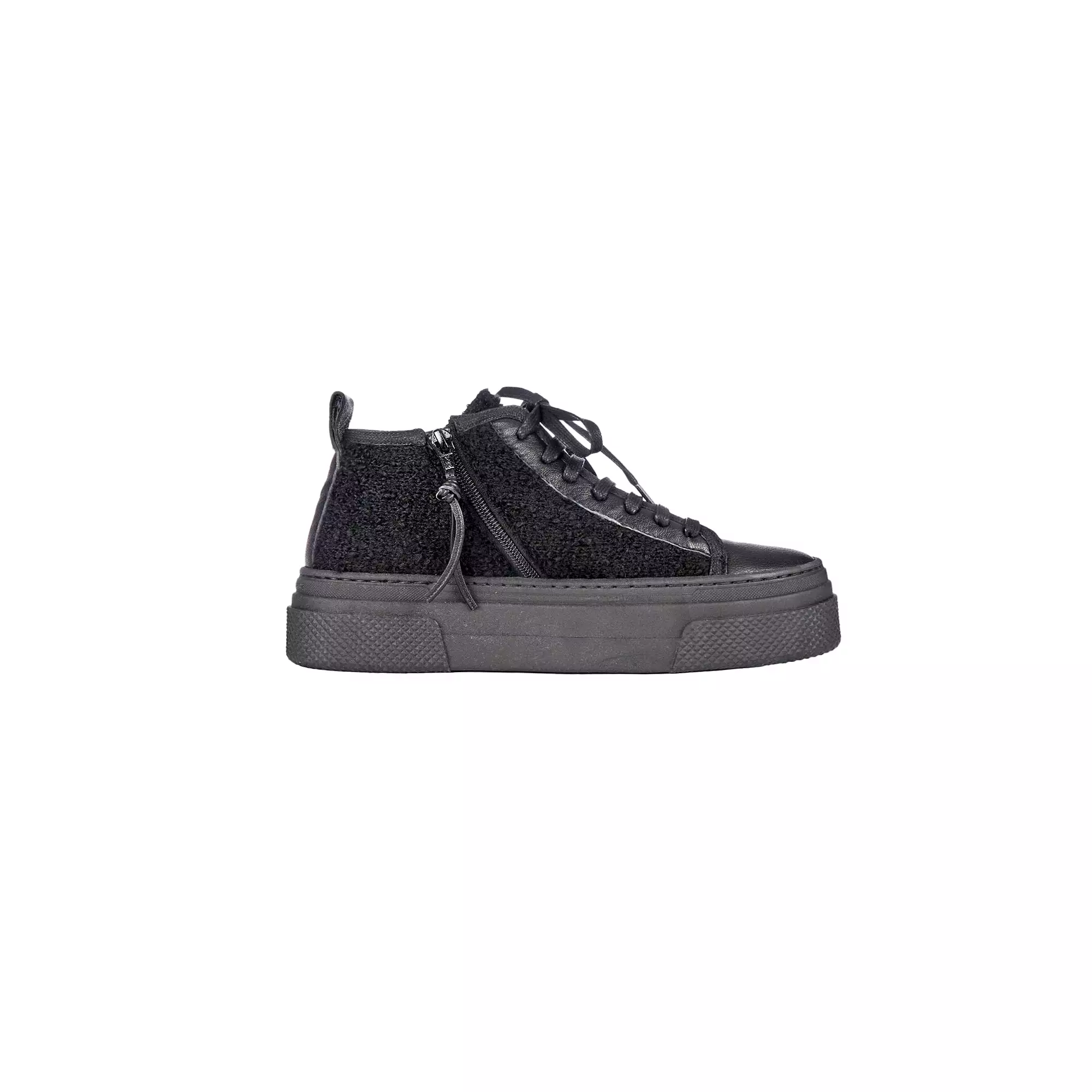 Black Wool Sneaker Bouclè