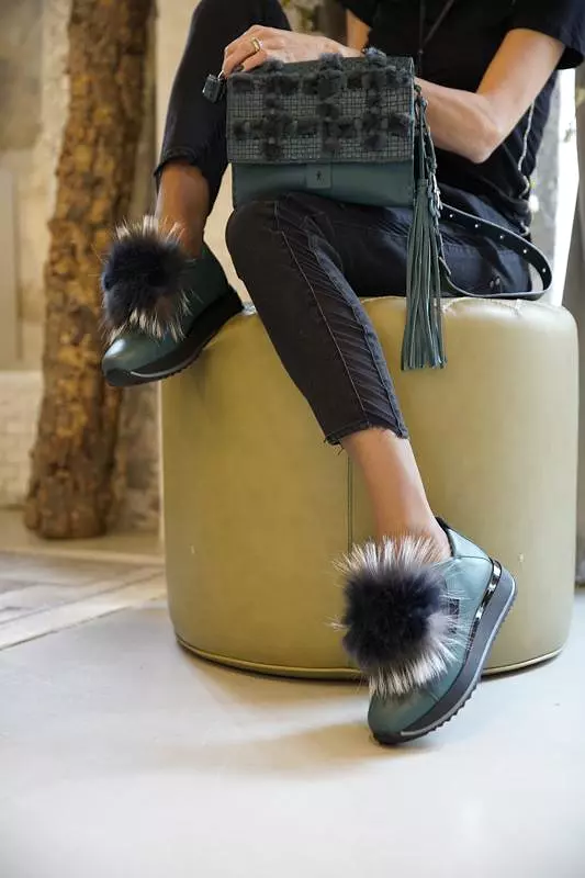 Blue Cervo Fur Sneaker