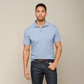 Blue Lucchese Pima Cotton Polo