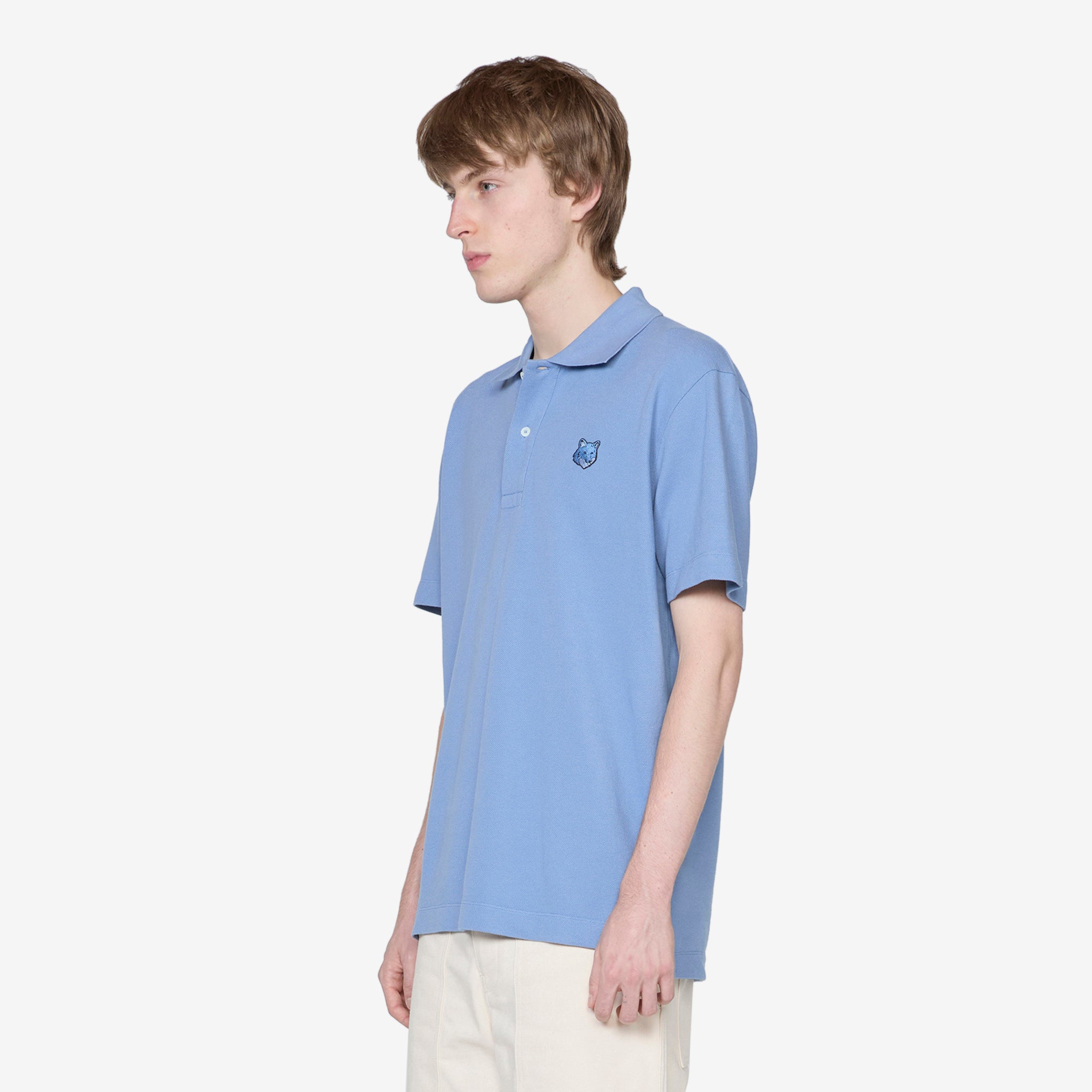 Bold Fox Head Patch Polo, Hampton Blue