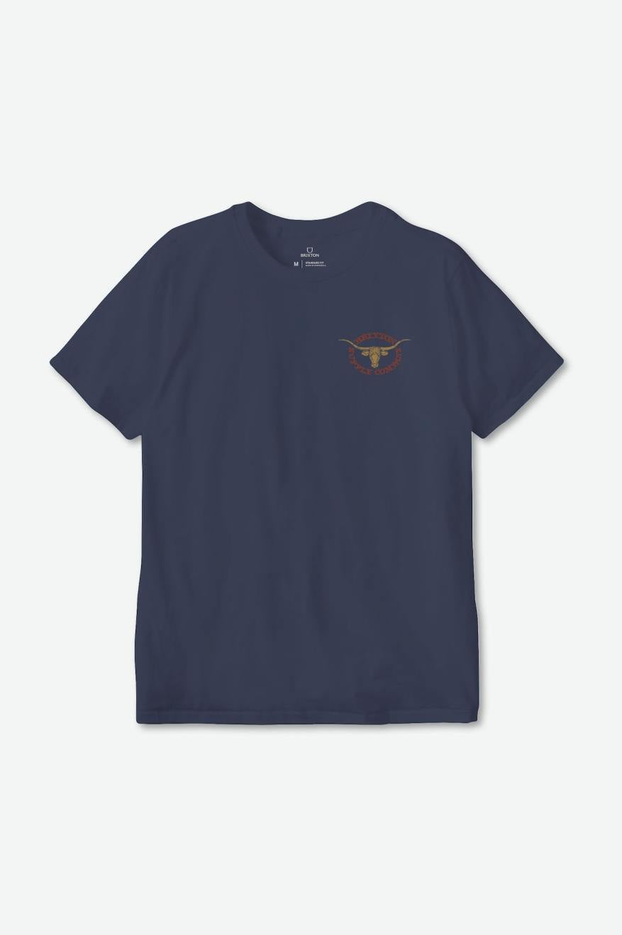 Boswell short sleeve t-shirt - navy blue washed worn wash