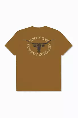 Boswell S/S Golden Brown Worn Wash Tee - Buy Now.