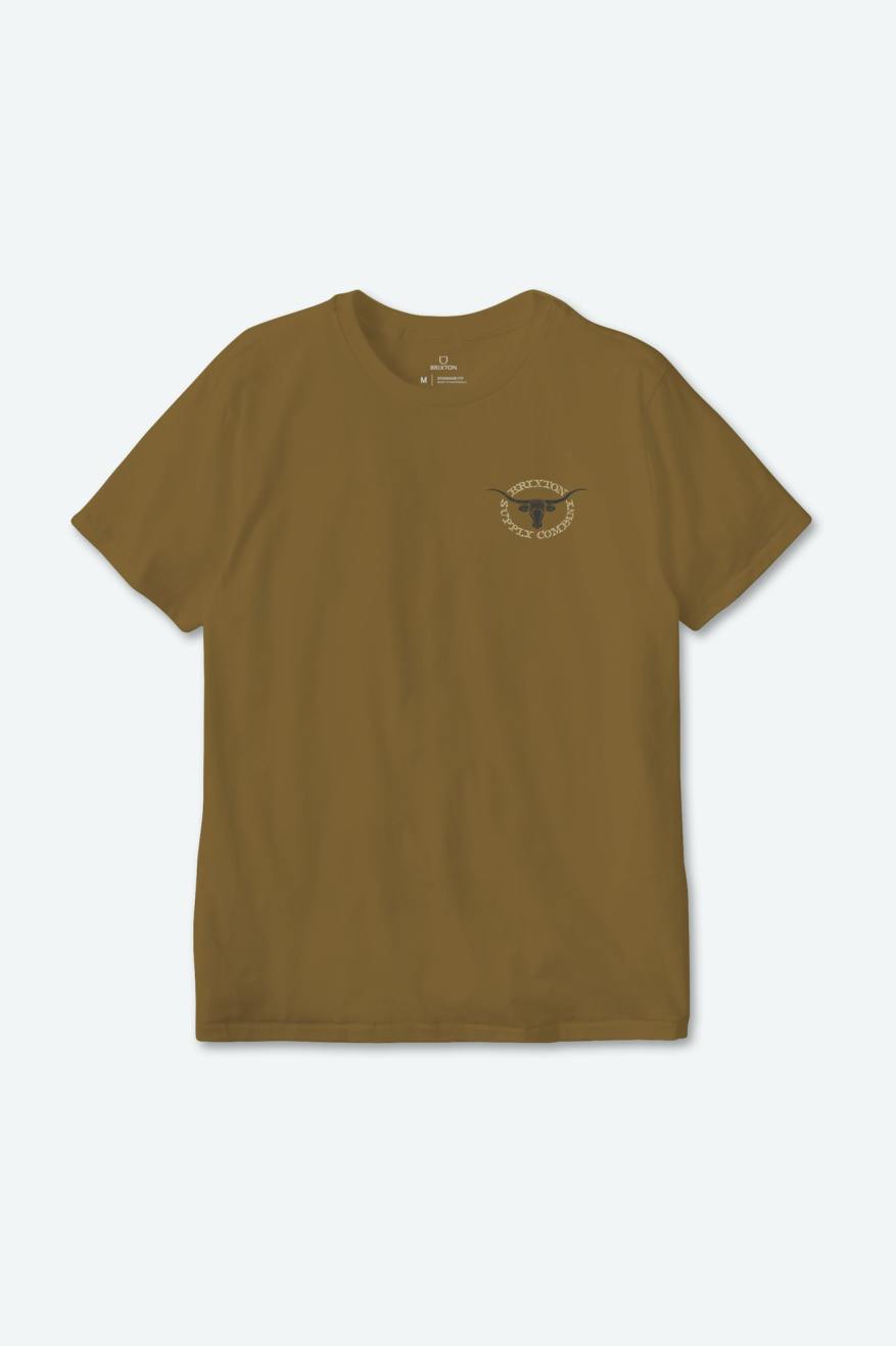 Boswell S/S Golden Brown Worn Wash Tee - Buy Now.