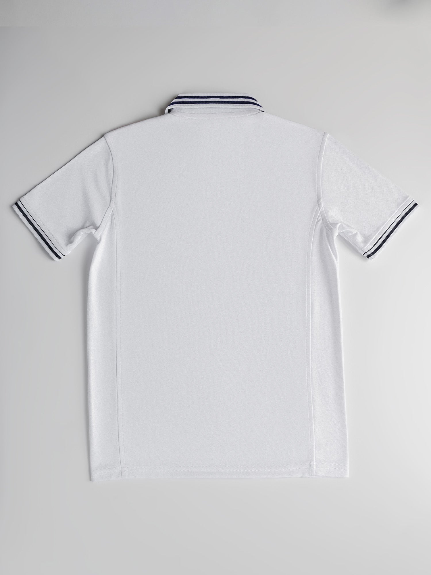 Boys Rib Collar Polo Shirt in White and Midnight