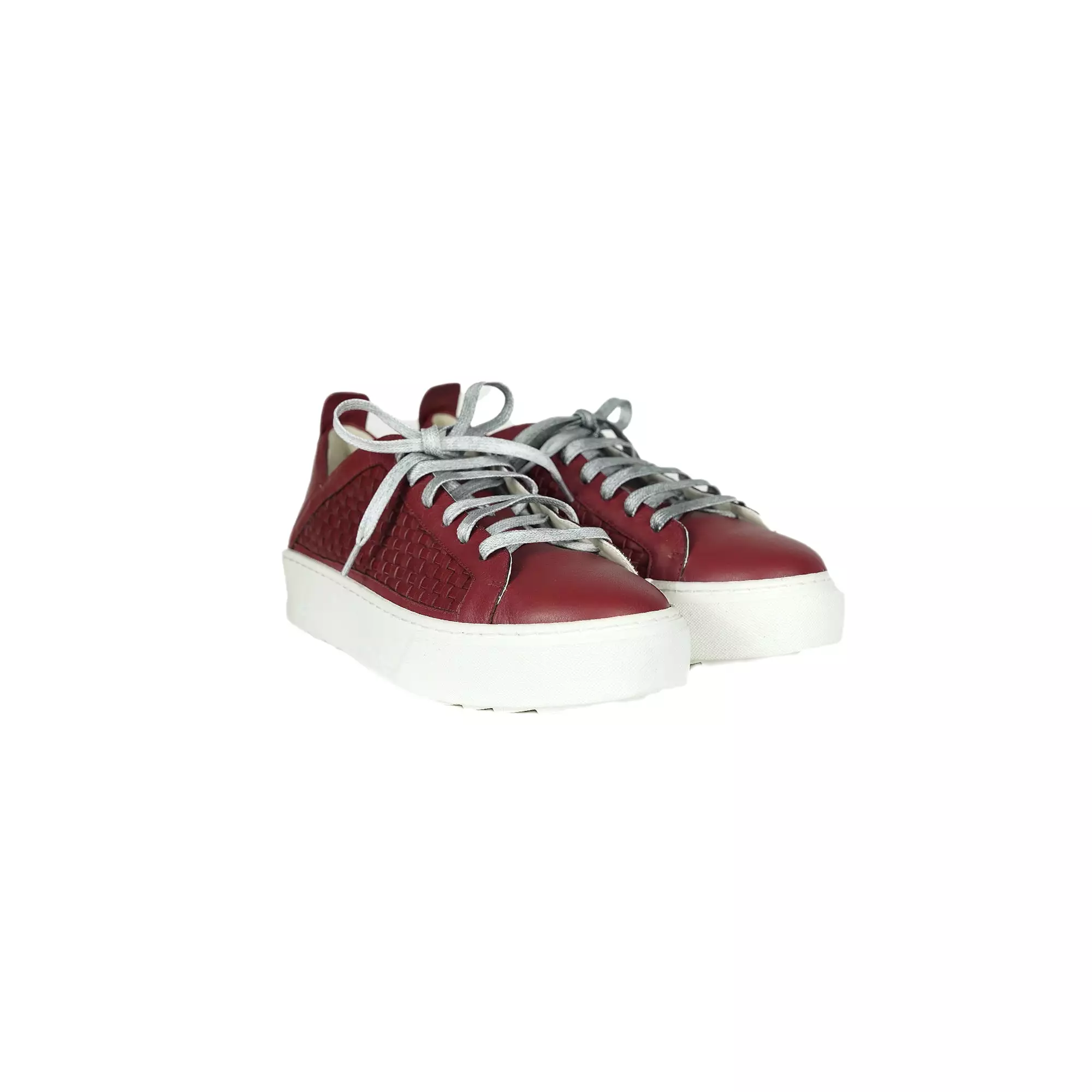 Burgundy Woven Soft Sneakers