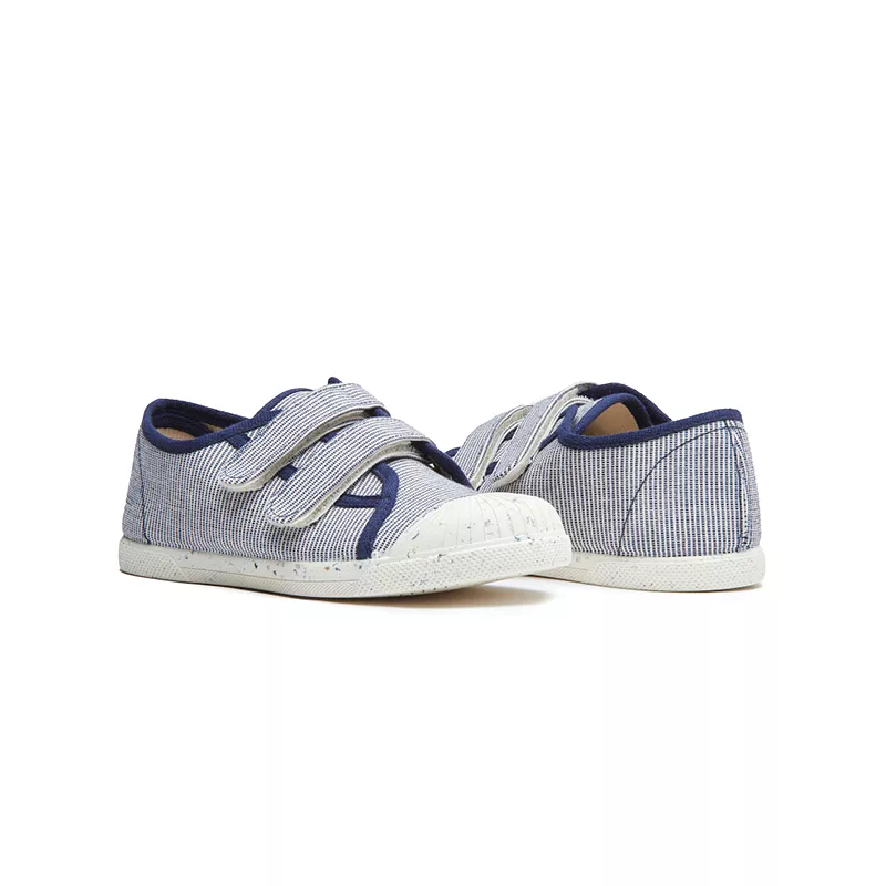 Canvas Double Sneaker - Navy Stripes - Eco-conscious and sustainable footwear