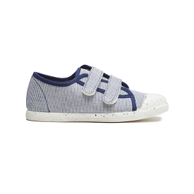 Canvas Double Sneaker - Navy Stripes - Eco-conscious and sustainable footwear