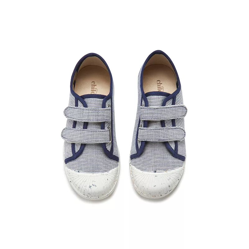 Canvas Double Sneaker - Navy Stripes - Eco-conscious and sustainable footwear