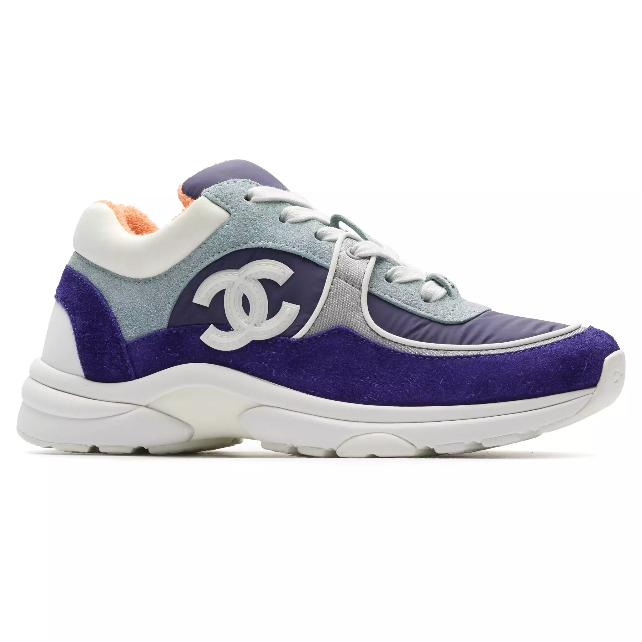 Chanel Purple Blue Suede Nylon Sneaker - Preowned