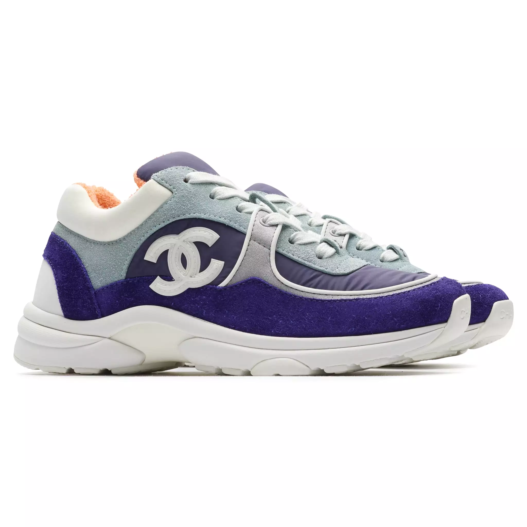 Chanel Purple Blue Suede Nylon Sneaker - Preowned