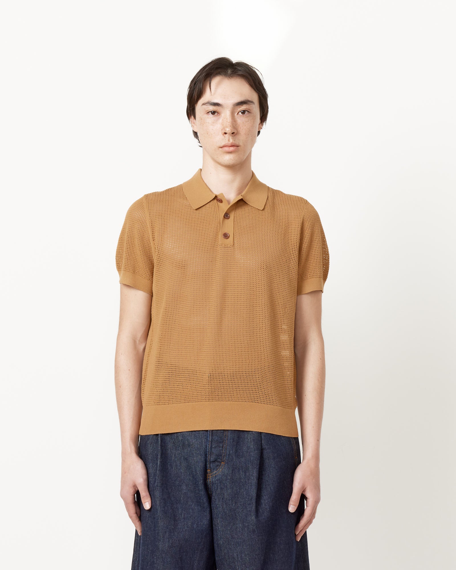 Cognac Spread Collar Polo