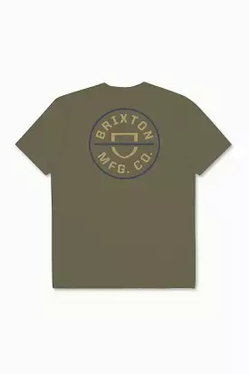 Crest II Short-Sleeve Tee - Olive Surplus, Antelope, Washed Navy