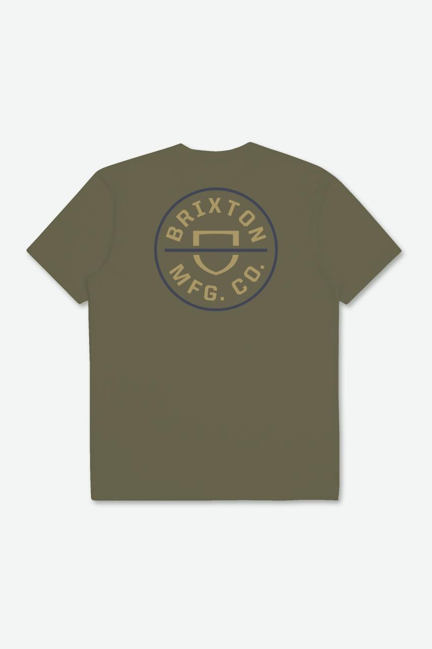 Crest II Short-Sleeve Tee - Olive Surplus, Antelope, Washed Navy