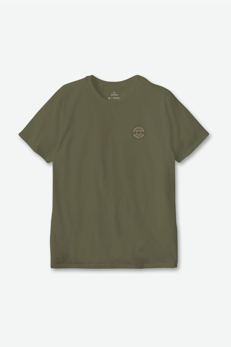 Crest II Short-Sleeve Tee - Olive Surplus, Antelope, Washed Navy