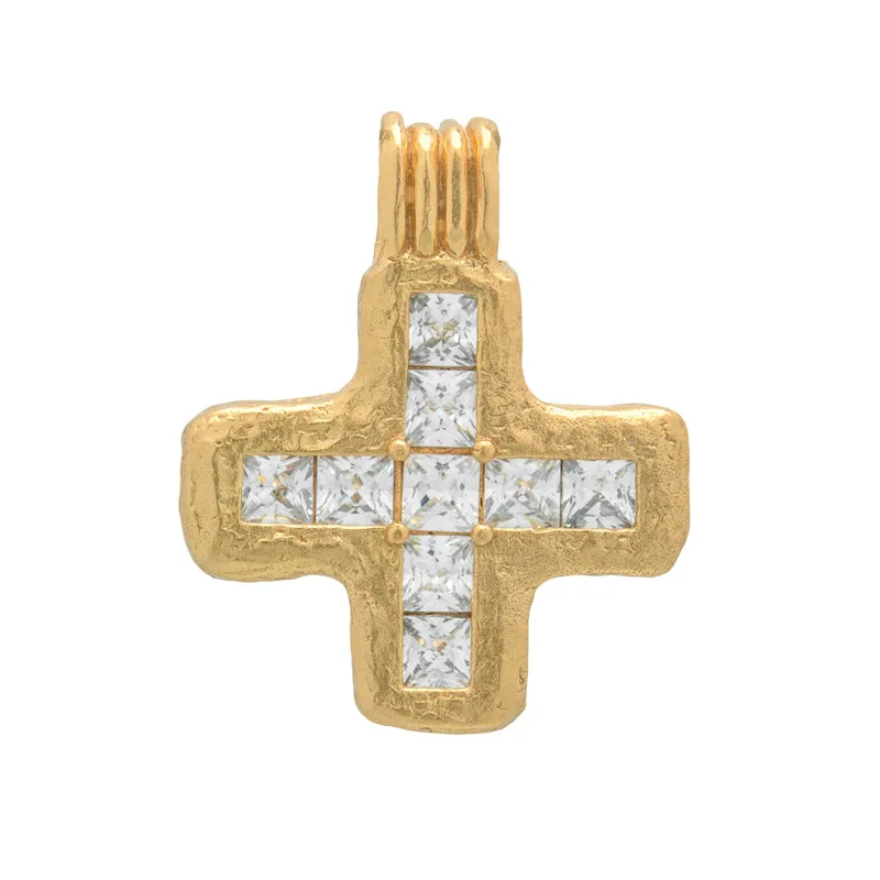 Dashorst Pendant with White Zircon - 18K Gold Plated