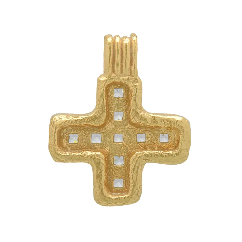 Dashorst Pendant with White Zircon - 18K Gold Plated