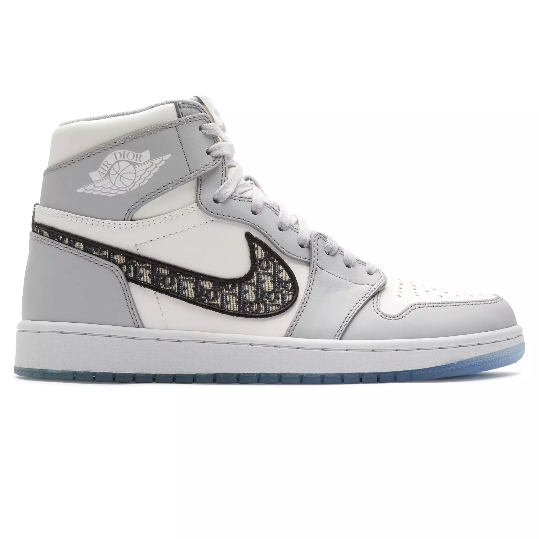 Dior Air Jordan 1 High OG Grey Sneaker with Toe Cap Mark