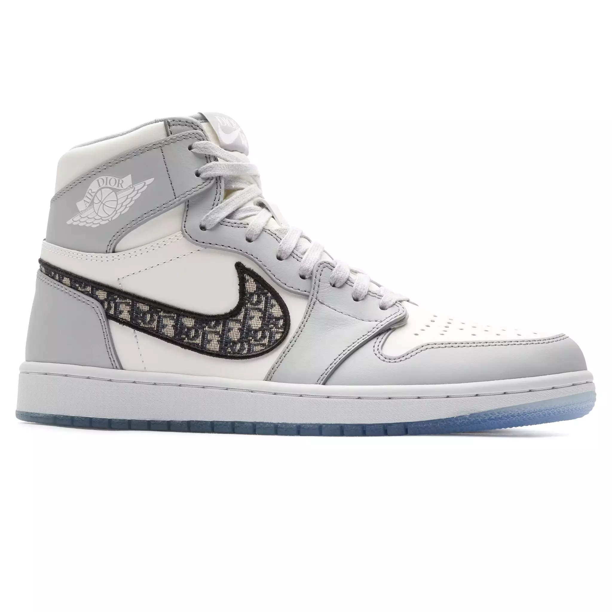 Dior Air Jordan 1 High OG Grey Sneaker with Toe Cap Mark