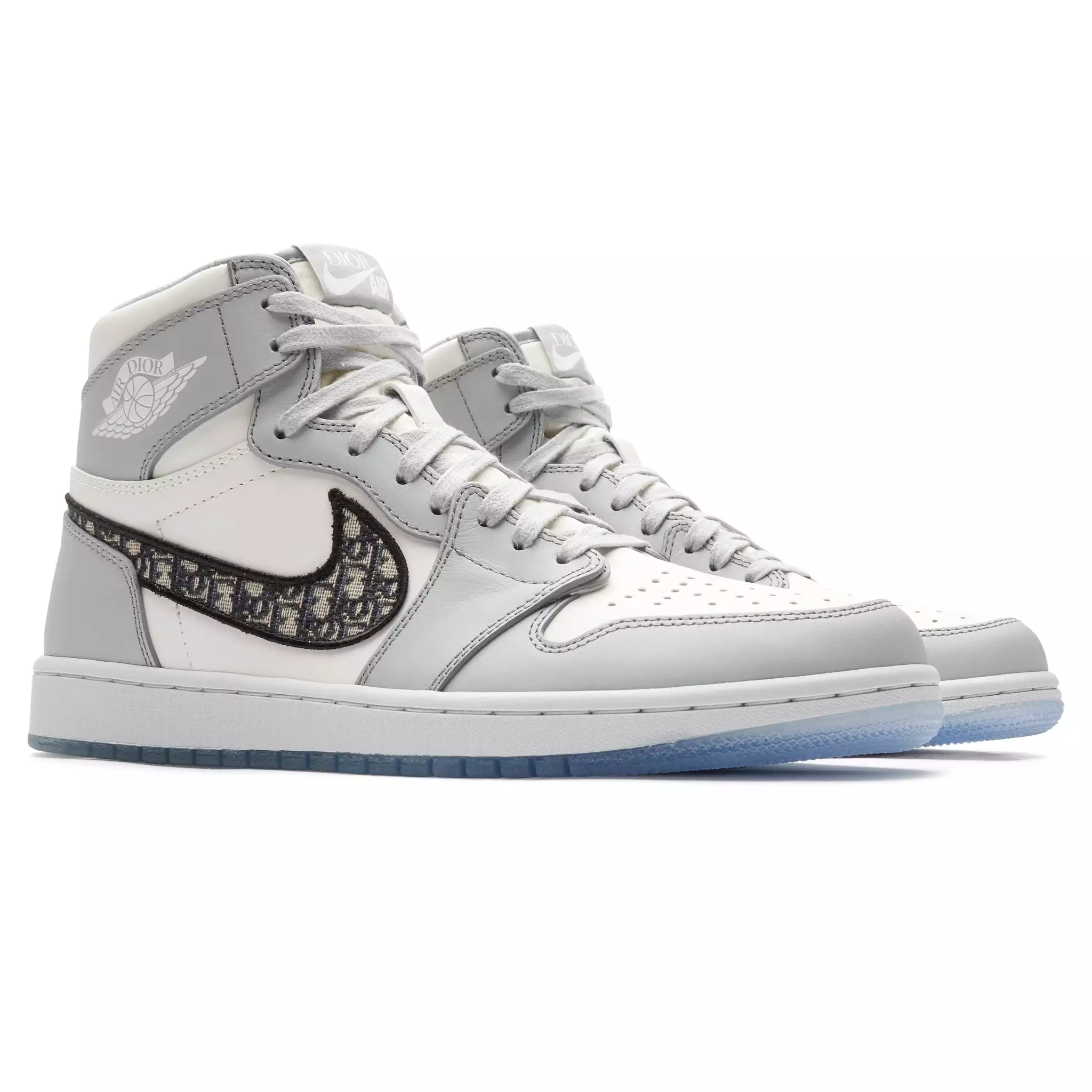 Dior Air Jordan 1 High OG Grey Sneaker with Toe Cap Mark