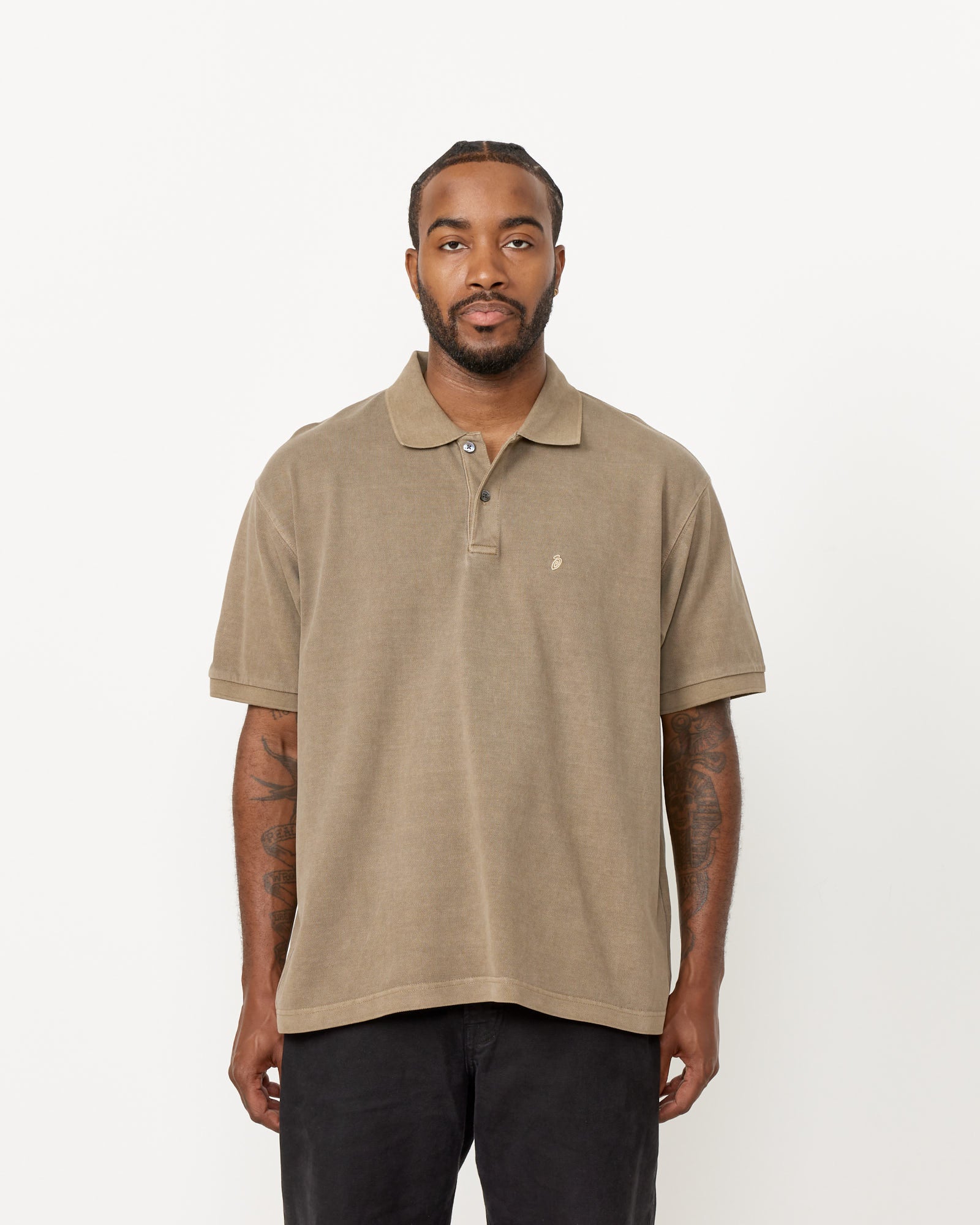 Dyed Pique Polo in Taupe - Pig Brand