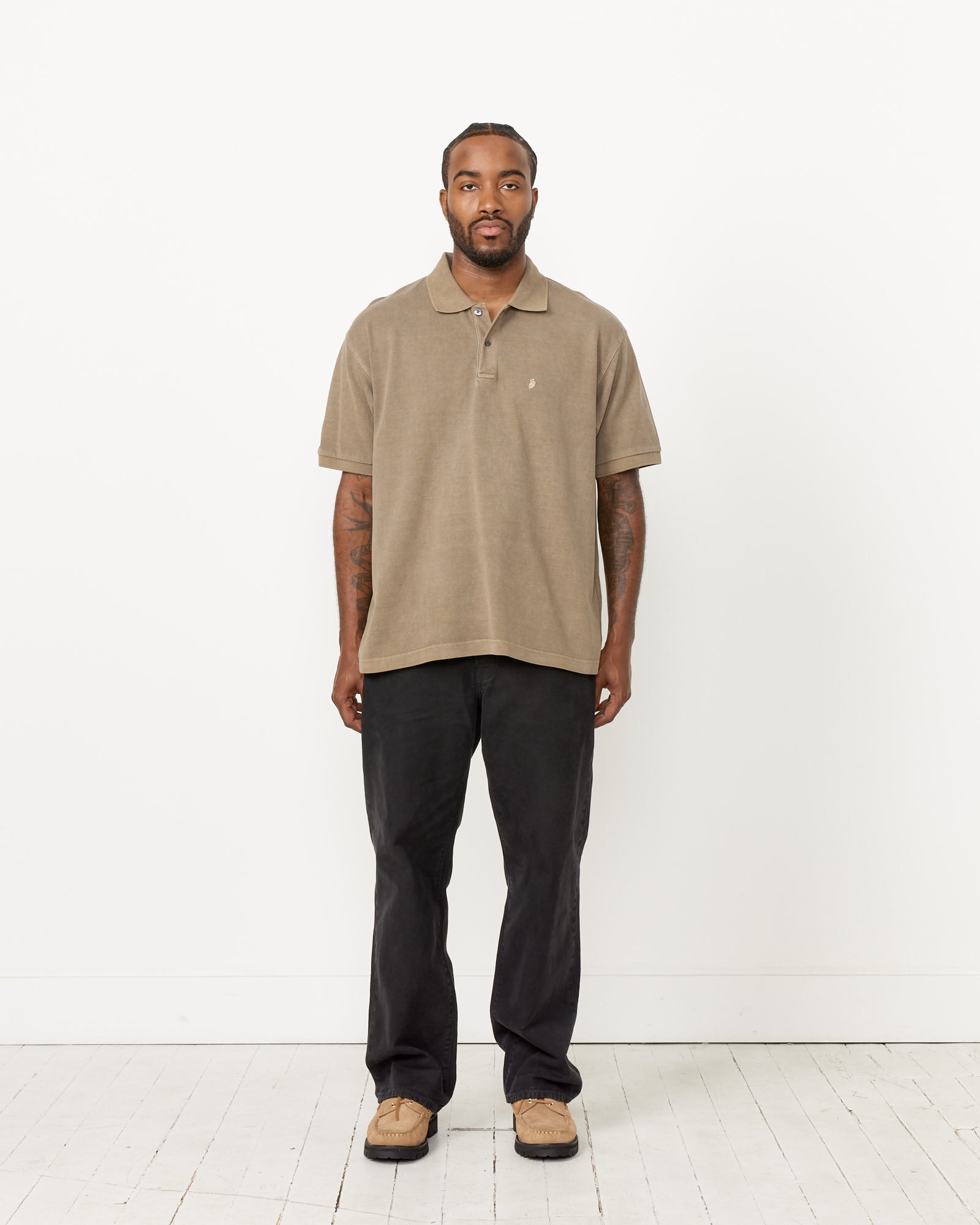 Dyed Pique Polo in Taupe - Pig Brand