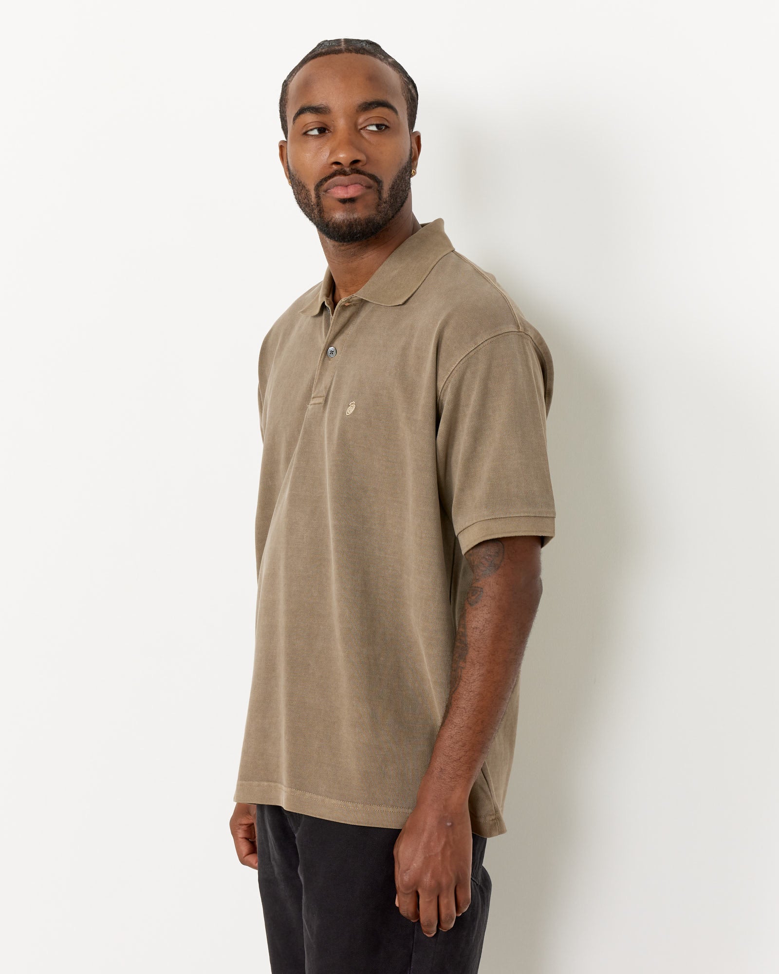 Dyed Pique Polo in Taupe - Pig Brand