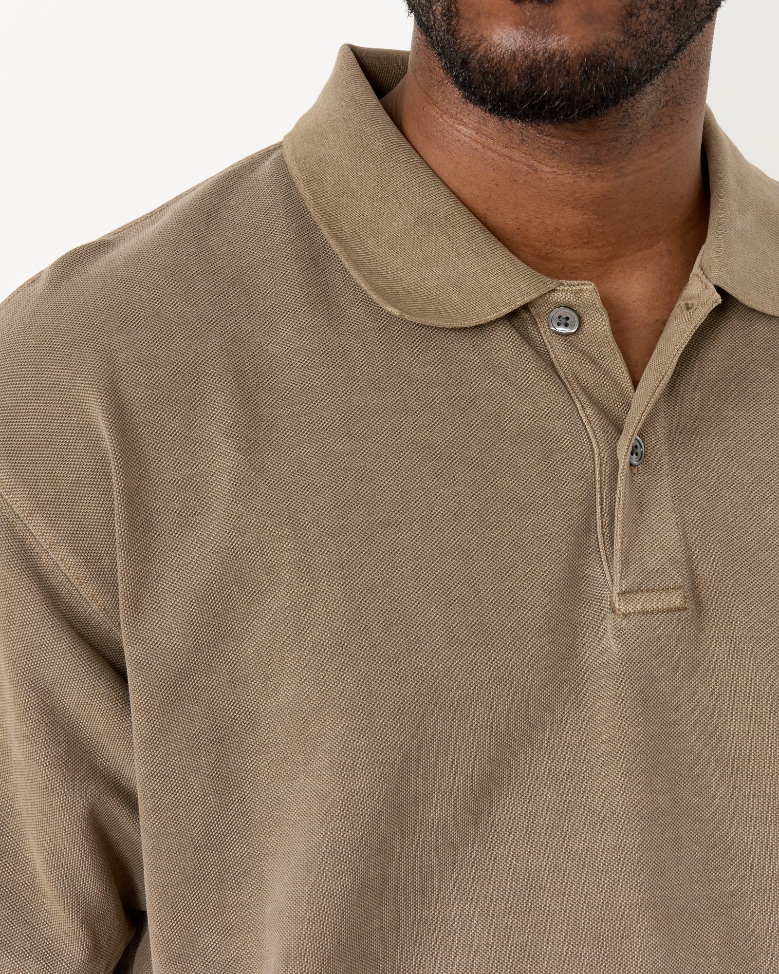 Dyed Pique Polo in Taupe - Pig Brand