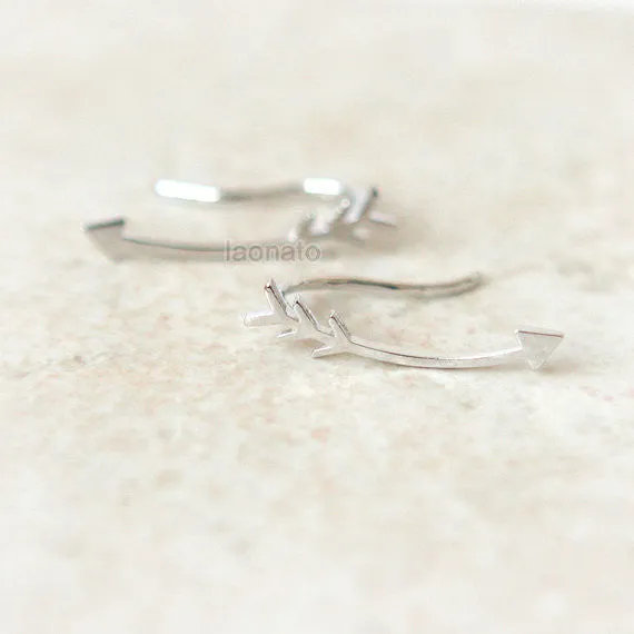 Ear Climber Earring, Arrow Cuff