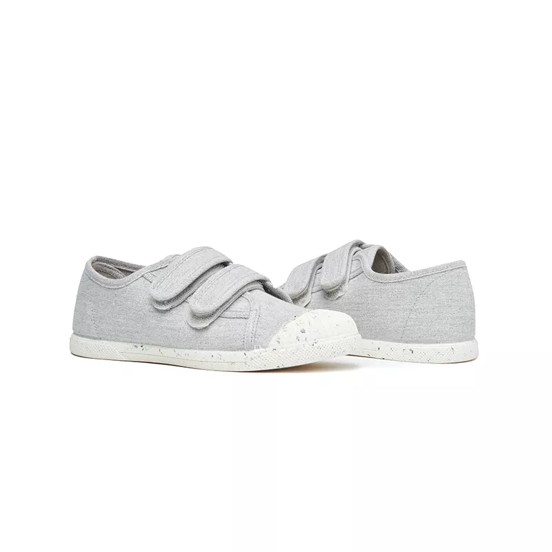 Eco-friendly Grey Canvas Double Sneaker