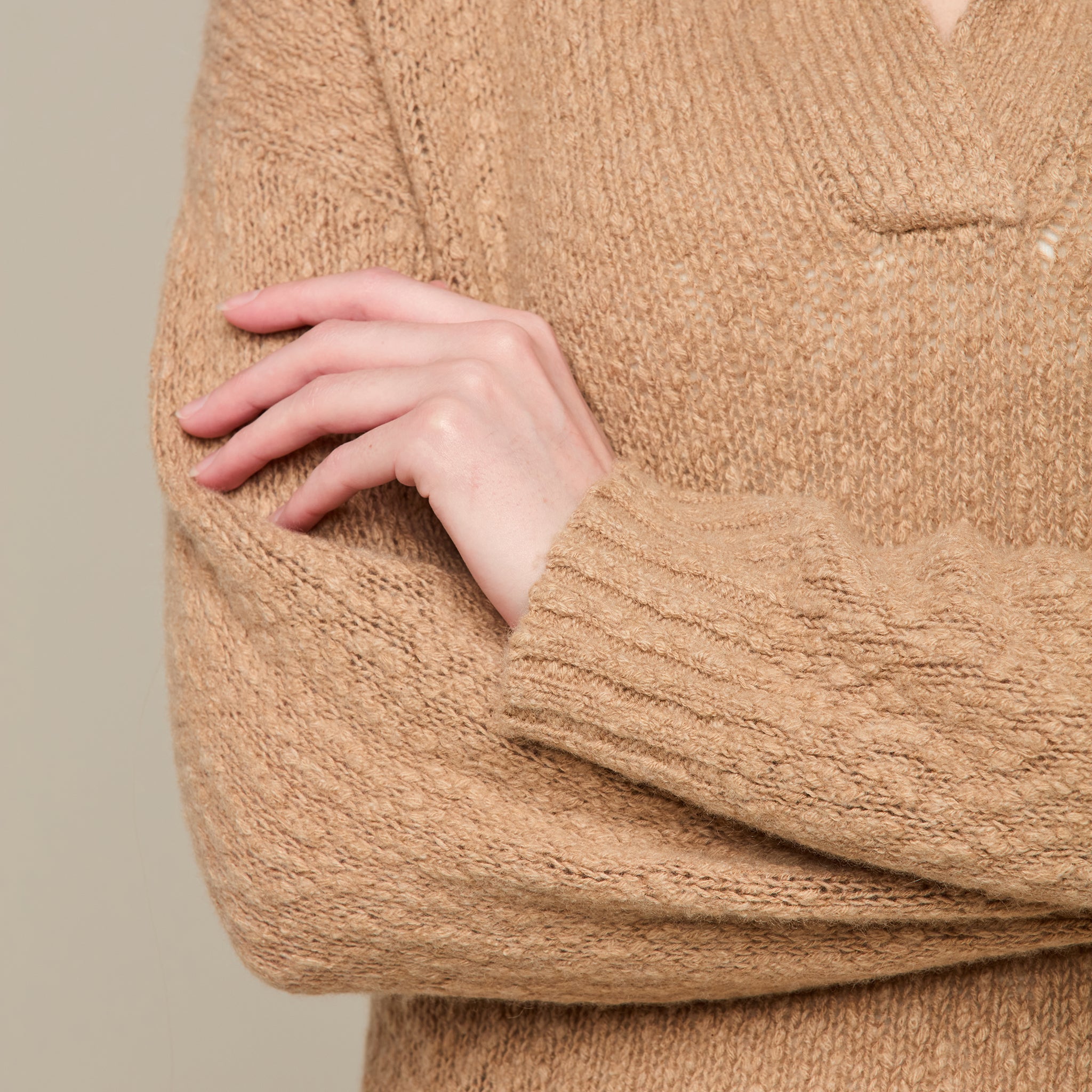 Evelyn Sand Polo Sweater