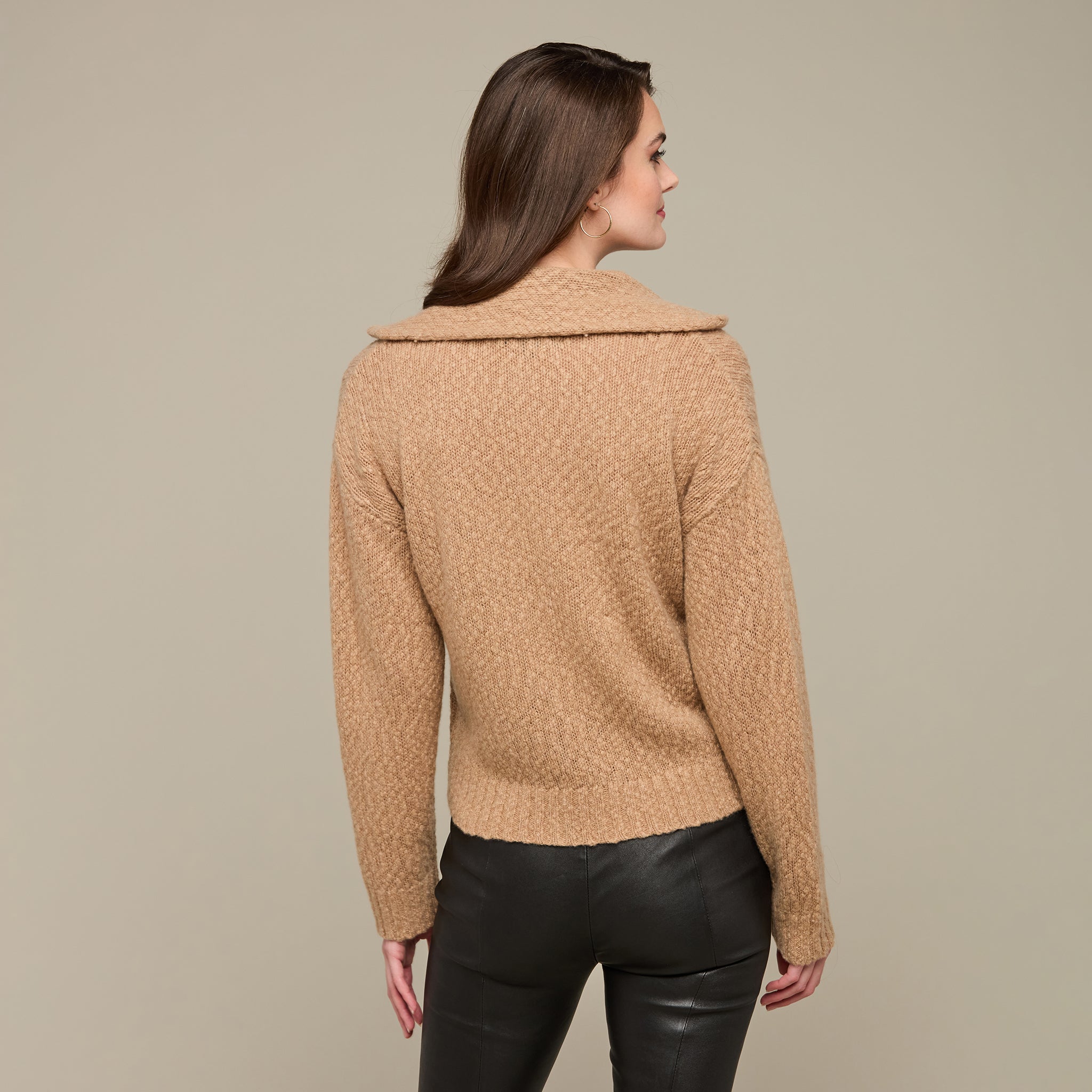 Evelyn Sand Polo Sweater