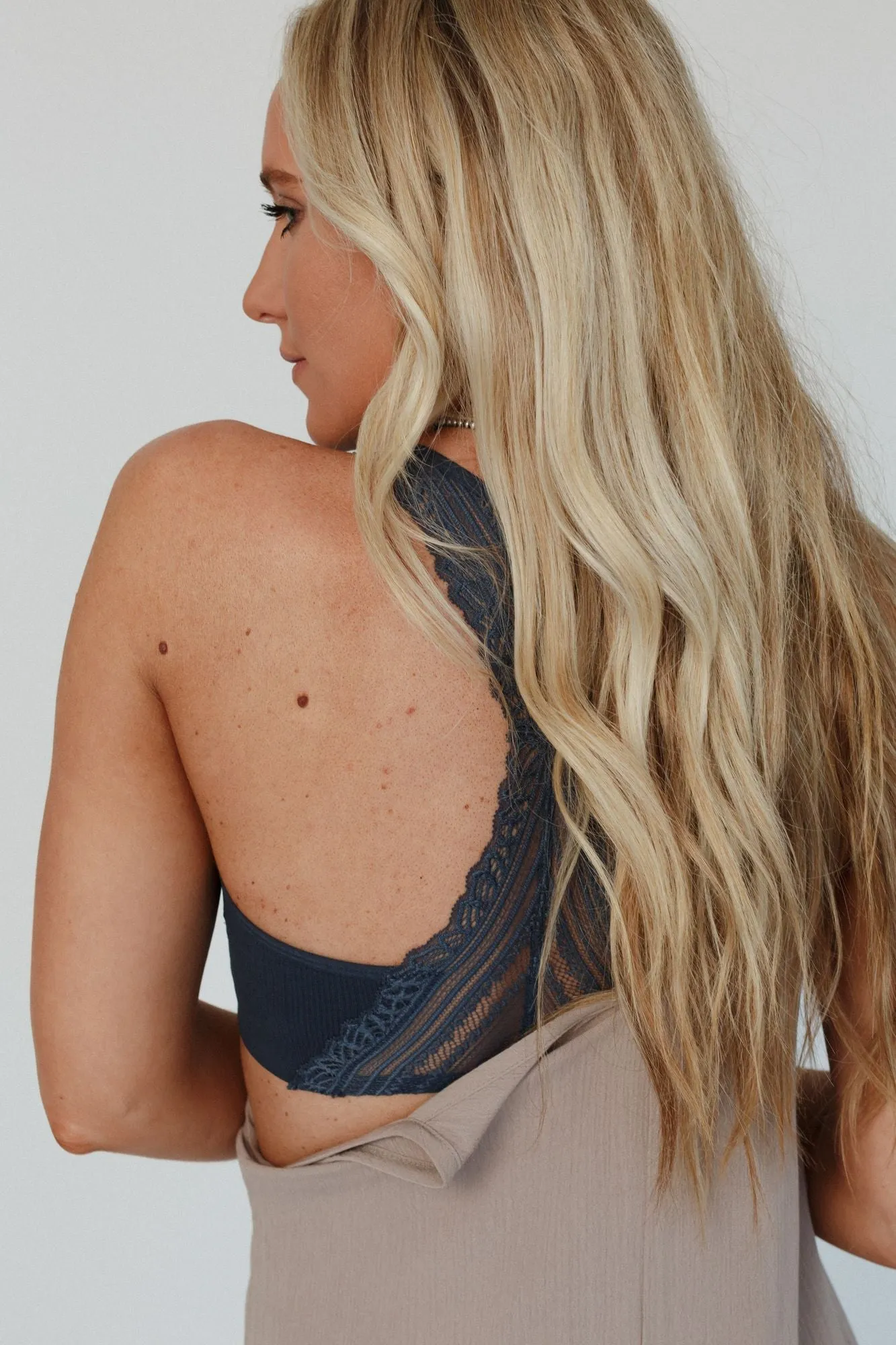 Evermore Navy Lace Racerback Bralette