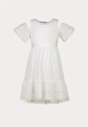 Eyelet Embroidered Cold Shoulder Dress