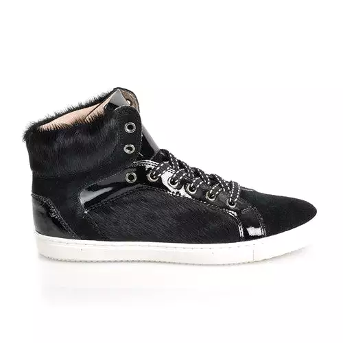 Falkland Black high-top athletic shoe.