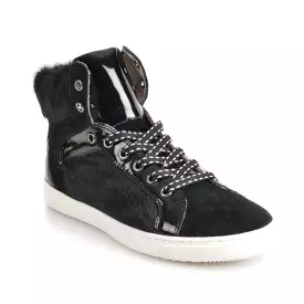 Falkland Black high-top athletic shoe.