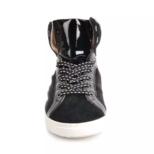 Falkland Black high-top athletic shoe.