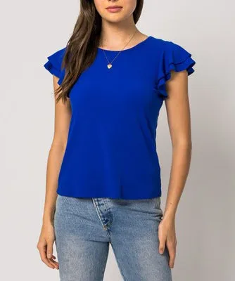 Flowy Sleeve Blouse - Deep Blue