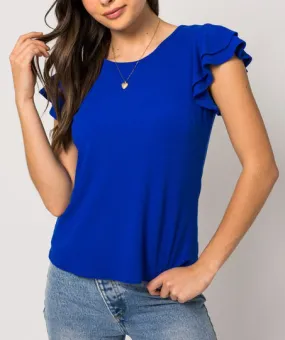 Flowy Sleeve Blouse - Deep Blue